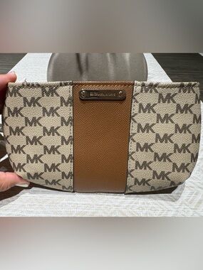 Michael Kors Beige and Brown Canvas belt bag